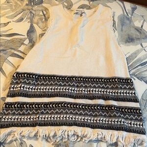 Madewell Cream and Black Sleeveless Knit Top